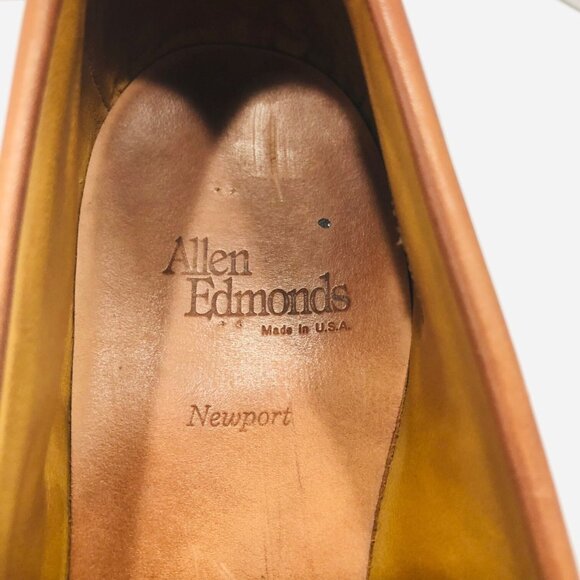 Allen Edmonds Cognac Leather Newport Loafer Shoes Men 10.5D Tassels‎ Kiltie